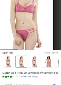 Madam Net Pink Bra Panty Set