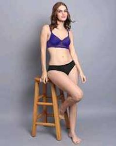 Lace Trim Bra And Underwear Set