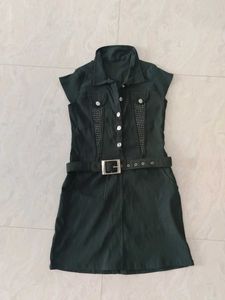 Belted Mini Shirt Dress