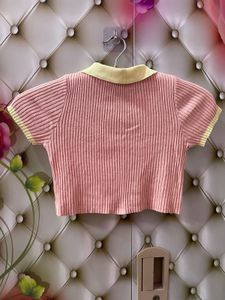 Pink Polo Crop Top