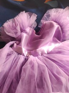 Lavender Birthday Frok For Baby Girl With Sho