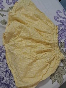 Cute Yellow Striped Short Skirt