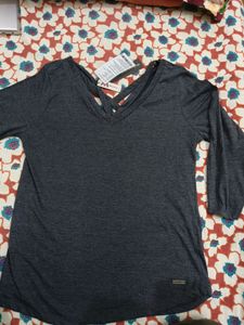 Women Charcoal Grey Stylist Top