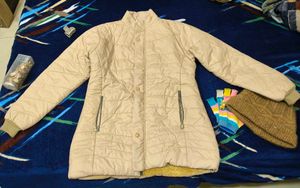 Beige Quilted Padded Jacket
