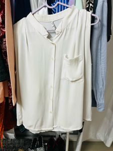 Sleeveless Button-Up Blouse