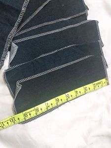 Denim Fabric Stripes Waxing &amp; Crafts Set of 12