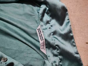 Teal Satin Crop Top