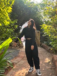 Stylish Black Wide-Leg Pants and top