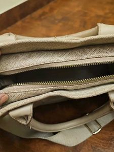 Patterned Beige Tote Bag