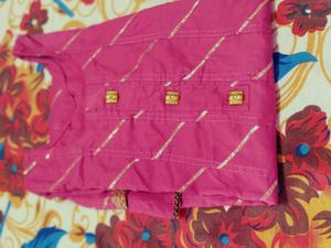 Pink Striped Kurti set