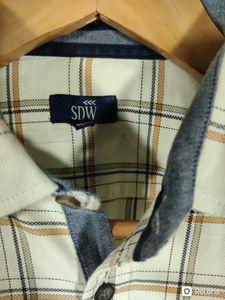 SDW Cream Checks Buttons Down Shirt (Men&#39;s)