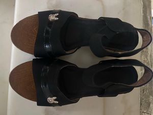 Black Wedge Sandals