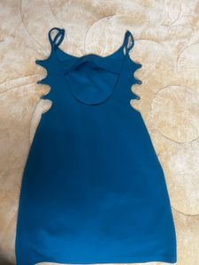 Blue Cutout Mini Dress