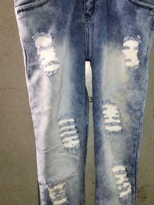 Distressed Denim Dungarees