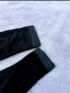 Topshop Black Velvet Bodysuit UK10