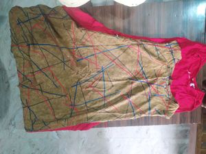Brown and Red Tunic Top