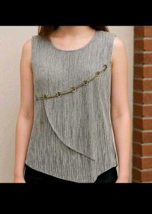 Tie-dye Sheer Top gray