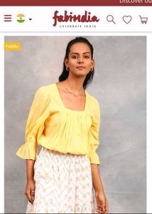 Yellow Button-Up Top