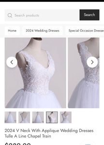 Ivory A Line Floor Touch Dress Gown