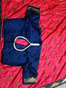 Elegant Pink Embroidered Saree