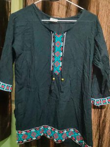 Elegant Embroidered Black Kurti
