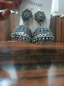 Oxidized Jhumka Earrings