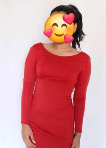 Red Long Sleeve Bodycon Dress