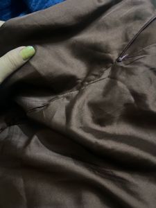 URBANIC Sleek Brown Cutout Satin Dress