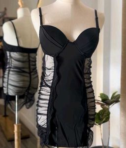 Little Black Dress with Mesh Detail