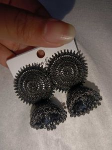 Black Jhumka Earrings