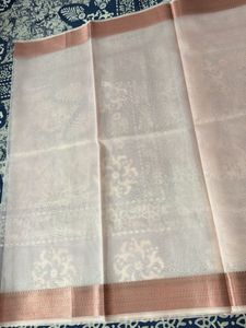 Baby Pink Organza Banarasi Saree