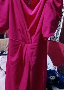 Athena Pink Colour Slit Dress , Not Used Even Once