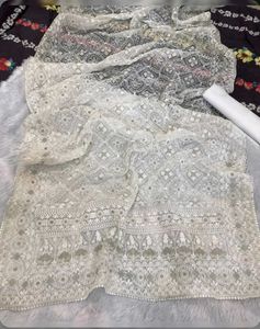 Embroidery organza saree