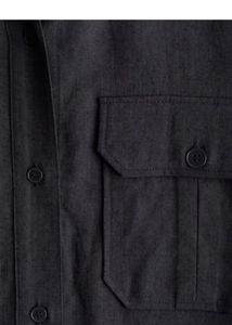 h&amp;m Dark Gray Cargo Linen Shirt