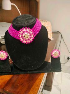 Pink Beaded Jewelry Set Never Used