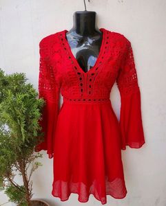 Tomato Red Cocktail Party Dress