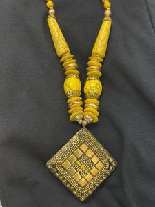 Yellow Beaded Jewelry Set
