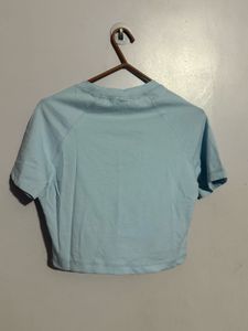 Cute Blue Bow Crop Top