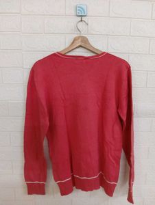 Zara Salmon V-Neck Sweater - M
