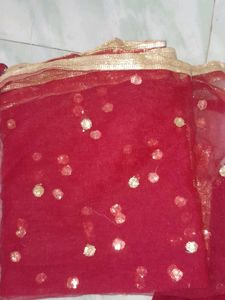Red Embellished Gharara Suit