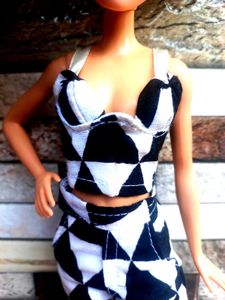 Barbie White And Black Cute Dress 👖