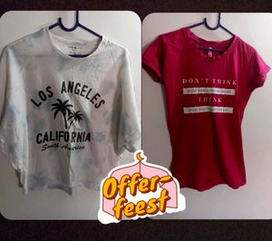Women Kaftan Top And Cute Pink T-shirt
