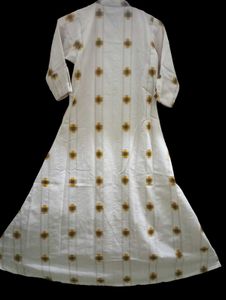 Elegant White Cotton Kurta Dress