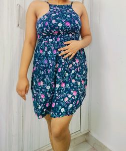 Backless Mini Dress🩵