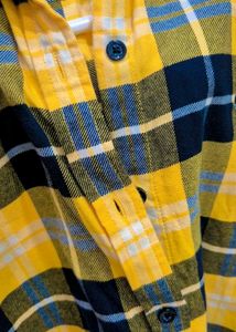 Yellow Plaid Flannel Shirt