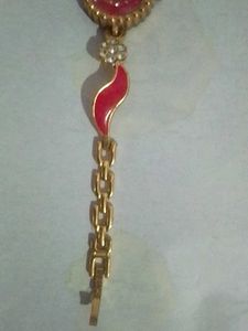 Party Wear Red and Gold Analog Watch
