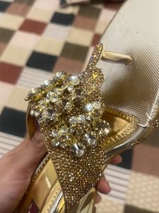 Sandle With Golden Work