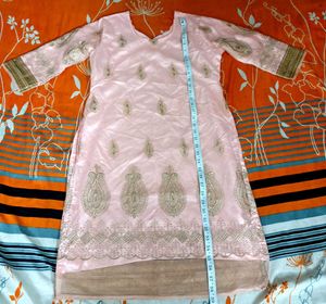 Pink Embroidered Kurta
