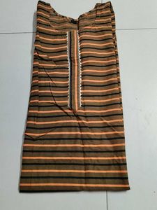Brown Striped Kurta