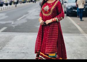 Elegant Red Embroidered Kurta Set